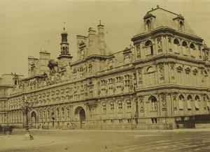France Paris Commune City Hall before fire Old Photo 1871