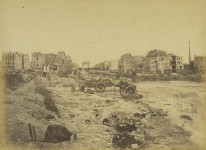 France Paris Commune Ruins avenue de Grande Armée Old Photo Liebert 1871