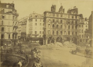 France Paris Commune Ruins Banks of the Seine Old Photo Liebert 1871