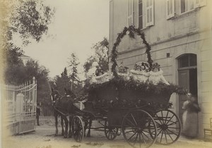 Italy Sanremo Riva Carnival Float & Cross dressing men? Old Photos 1890