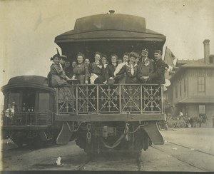 USA Oregon Ashland Inhabitants on Train Railway Station Old Photo 1904