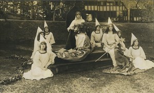 USA Boston Medieval Pageant Queen? Outdoor Panorama Old Photo Partridge 1904