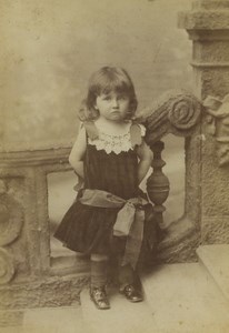 Belgium Brussels Young girl Portrait Old Cabinet Photo Fabronius 1887