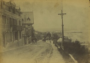 France Trouville panorama seaside Old Cabinet Photo 1890