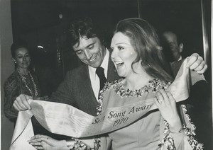 Belgium Sexy Song Award Romey Carr & Sacha Distel Old Photo 1970