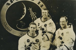 USA KSC Apollo 14 Stuart Roosa Alan Shepard & Edgar Mitchell Old Photo 1970