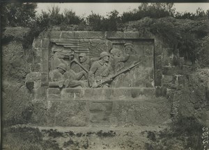 France WWI Pierre Percée war memorial by Sartois Old Photo 1918