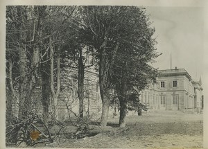 France WWI Compiegne Bomb hole near Palace Old Photo 1918