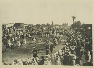 Morocco Marrakech Crowds watching Sultan Yusef ben Hassan? Old Photo Felix 1920s