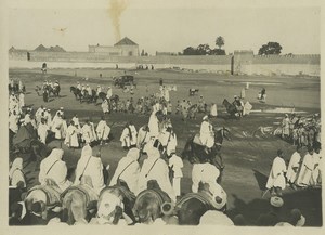 Morocco Marrakech Crowds watching Sultan Yusef ben Hassan? Old Photo Felix 1920s