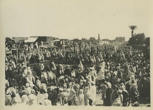 Morocco Marrakech Military Parade? Cavalry Old Photo Felix 1930