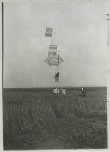 France Captain Madiot kite train cerfs volants Saconney Old Photo Meurisse 1910