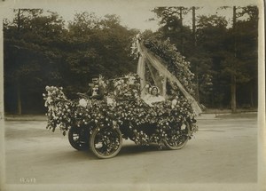 France Paris Flower Festival Mrs Chiquita's automobile Old Rol Photo 1911