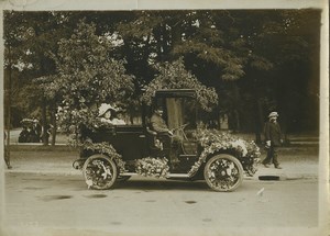 France Paris Flower Festival Decorated Automobile Old Rol Photo 1911