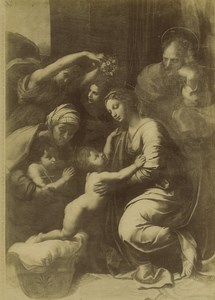 Louvre Museum Painting: Holy Family of Francis I Raphael Old Photo Neurdein 1890
