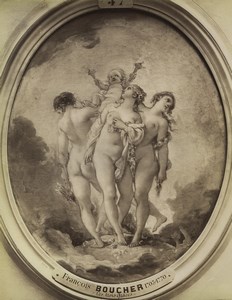 Louvre Museum Painting: the Three Graces by Boucher Old Photo Neurdein 1890