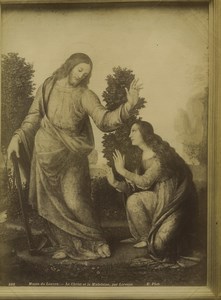 Louvre Museum Painting: Christ & Magdalene by Lorenzo Old Photo Neurdein 1890