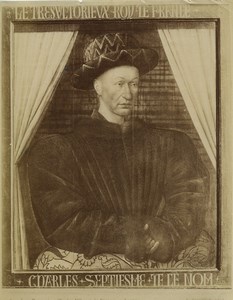 Louvre Museum Painting: Charles VII by Jean Fouquet Old Photo Giraudon 1890
