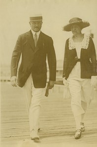 USA Atlantic City General Pershing & sister Miss Mary Pershing Old Photo 1920's