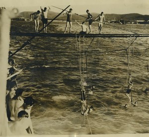 Cuba Guantanamo Bay Manoeuvres Mid-Day respite USS Texas Old Press Photo 1930