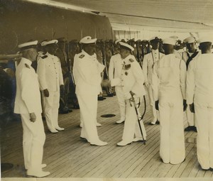 Panama Admiral Sir Michael Hodges & J.V. Chase USS Texas old Press Photo 1931