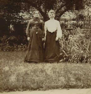 German occupied France Alsace Niederbronn Ladies in Garden Old Photo 1903