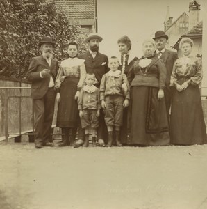 German occupied France Alsace Niederbronn Group Posing 3 Old Photos 1903