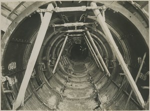 Underground Paris sewers catacombs construction Old Photo 1932 #17