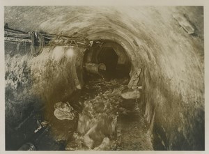 Underground Paris La Courneuve rue Edgar Quinet Sewer Old Photo 1935