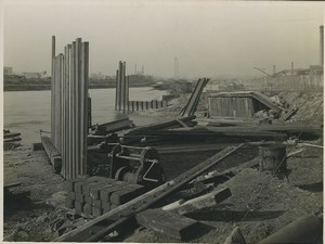 Underground Paris Construction Saint Denis Seine river Old Photo 1935 #1