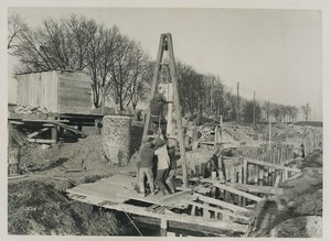 Fortification Paris Water collector diversion Vieille-Mer Workers Old Photo 1935