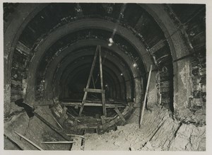 Paris Souterrain Collecteur d'eau tunnel Construction Ancienne Photo 1935 #2