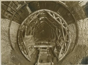 Underground Paris Water collector tunnel Porte de Pantin Old Photo 1935