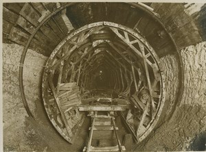 Underground Paris Water collector tunnel Porte de Pantin Old Photo 1935