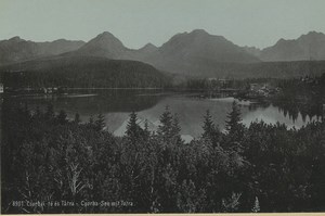 Slovakia High Tatras lake Csorba Old Cabinet Photo Stengel 1900