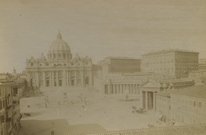Vatican Rome Place Saint Pierre et Basilique Ancienne Photo 1880