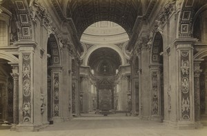 Vatican Rome interieur de la Basilique St Pierre Ancienne Photo 1880 #1