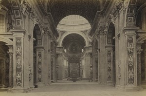 Vatican Rome St. Peter's Basilica interior Old Photo 1880 #1