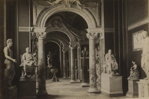 Italy Rome Vatican Museum room of Sculptures Old Photo 1880