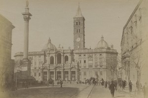 Italy Rome Facade of Santa Maria Maggiorre Old Photo 1880