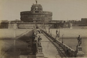 Italy Rome Castel Sant'Angelo Mausoleum of Hadrian Old Photo 1880