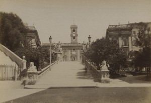 Italy Rome Capitolium Palazzo Senatorio Old Photo 1880