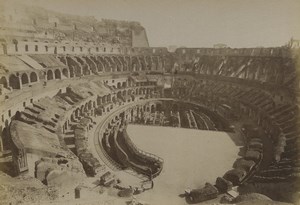 Italy Rome interior of Colosseum Old Photo 1880