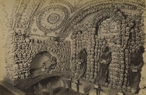 Italy Rome cemetery of Capuchins Capuchin Crypt Old Photo 1880
