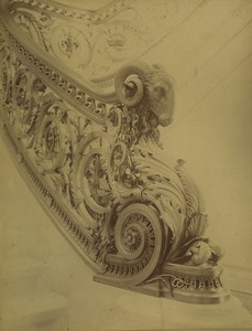 France Chateau de Chantilly Escalier d'Honneur Ram Old Photo Chalot 1885