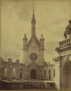 France Chateau de Chantilly castle chapel Old Photo Chalot 1885 #2