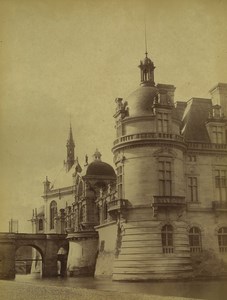 France Chateau de Chantilly castle Tour Façade Old Photo Chalot 1885