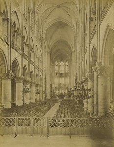 France Paris Notre Dame Cathedral nave church Old Photo Neurdein 1900