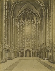 France Paris Sainte Chapelle Church Stained Glass Old Photo Neurdein 1900