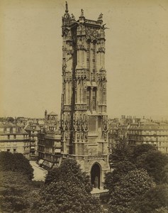 France Paris Tour Saint Jacques Tower Old Photo Neurdein 1900